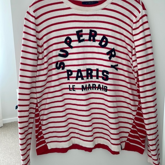 Superdry Sweaters - SuperDry red striped sweater size XL